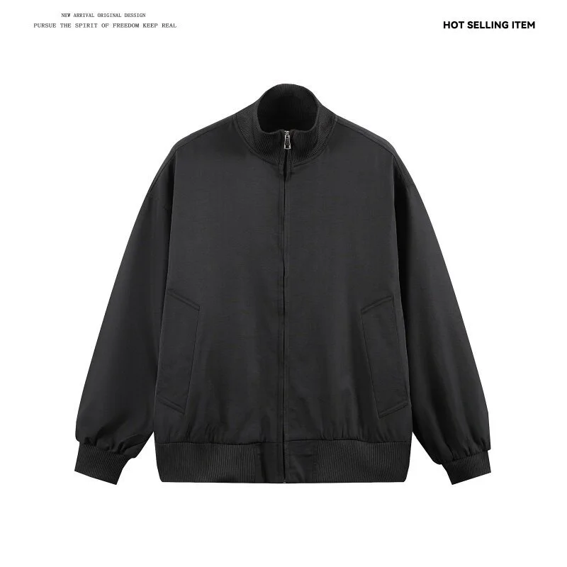 Men's Iridescent Satin Stand Collar Jacket