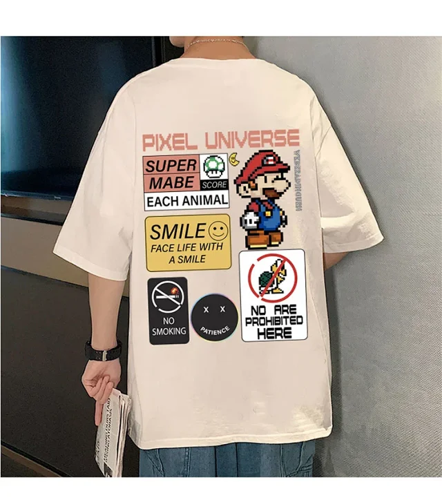Men's Retro Hong Kong Mario T-Shirt Detail