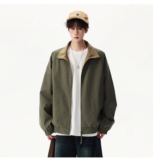 Cleanfit Color Block Retro Baseball Jacket Detail
