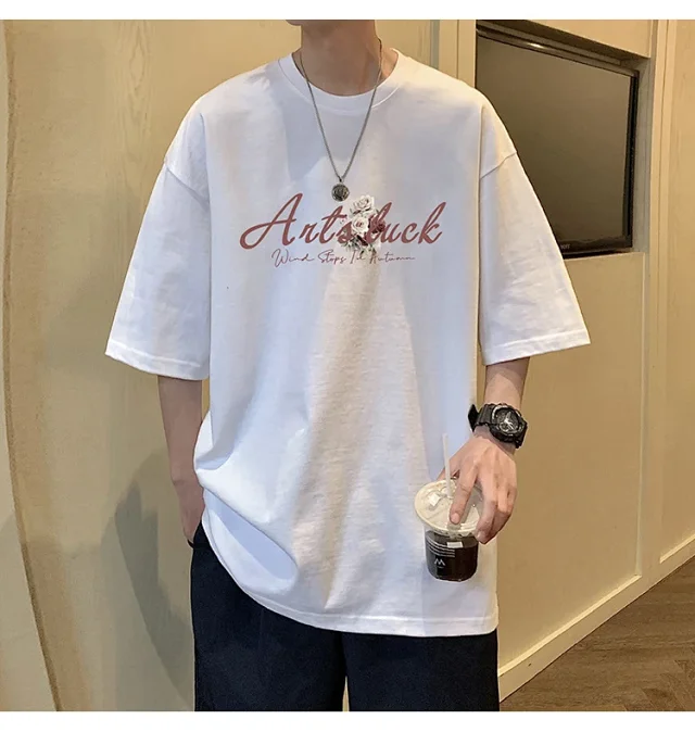 Men's New Summer Oversized Cotton T-Shirt Detail
