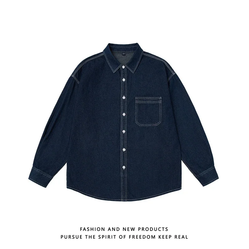 Men's Japanese Denim Shirt Long Sleeve