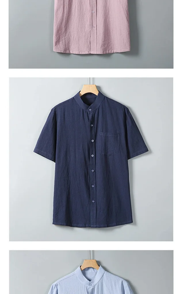 Men's Lightweight Summer Short-Sleeve Shirt Detail