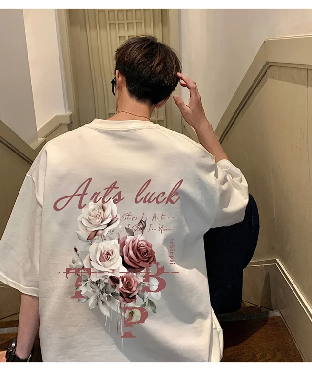 Men's New Summer Oversized Cotton T-Shirt Detail