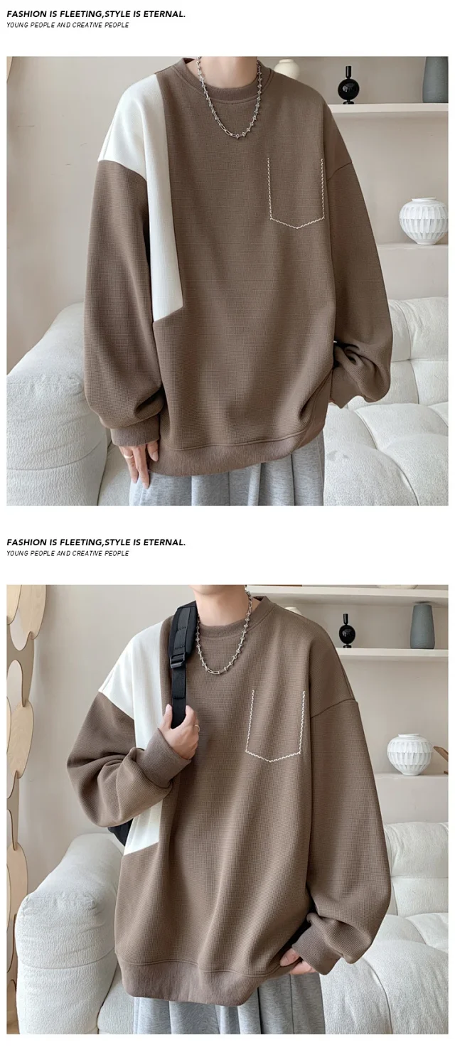 Men's Premium Color-Block Oversized Sweatshirt Detail