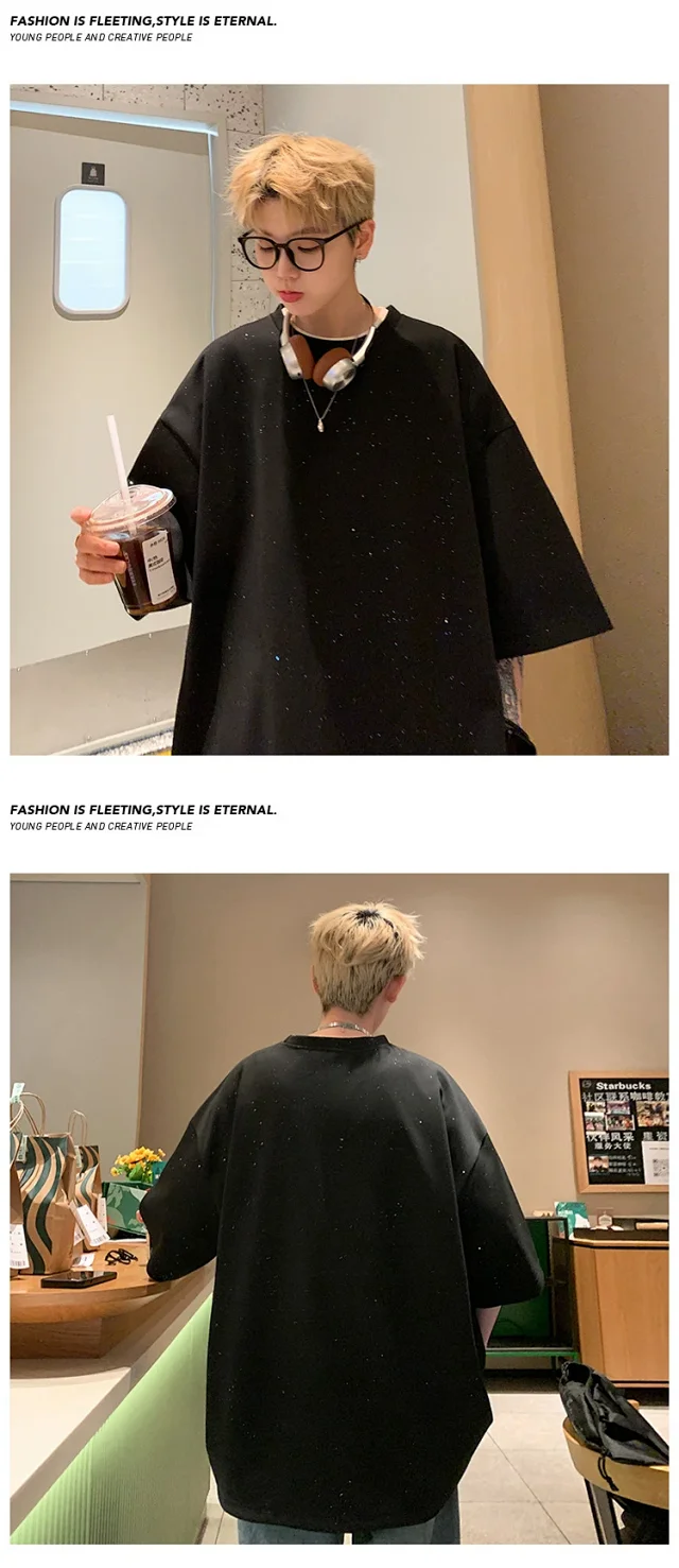 Men's Hiphop Star Oversized 3/4 Tee Detail