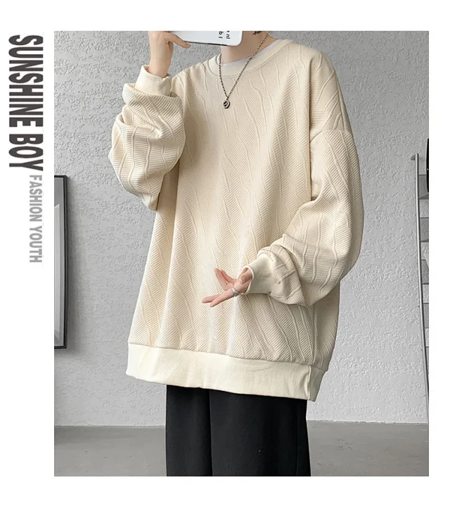 Men's Loose Textured Long Sleeve Tee Detail