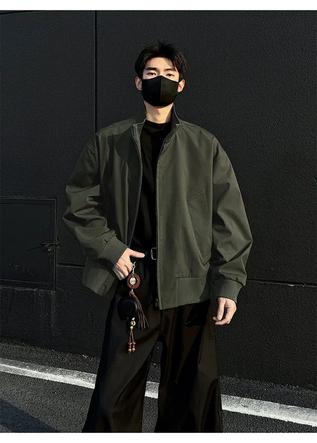 Cleanfit Men's Military Green Flight Jacket Detail