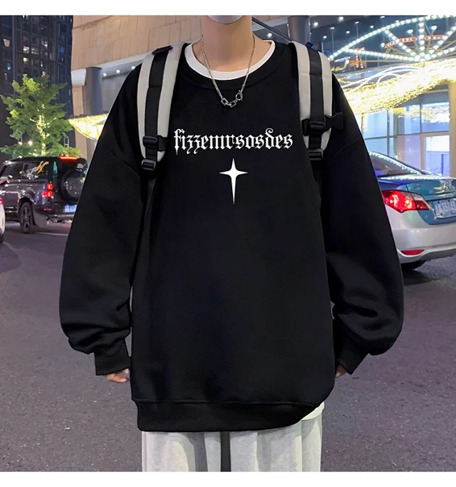 Unisex American Streetwear Crewneck Fleece Sweatshirt Detail