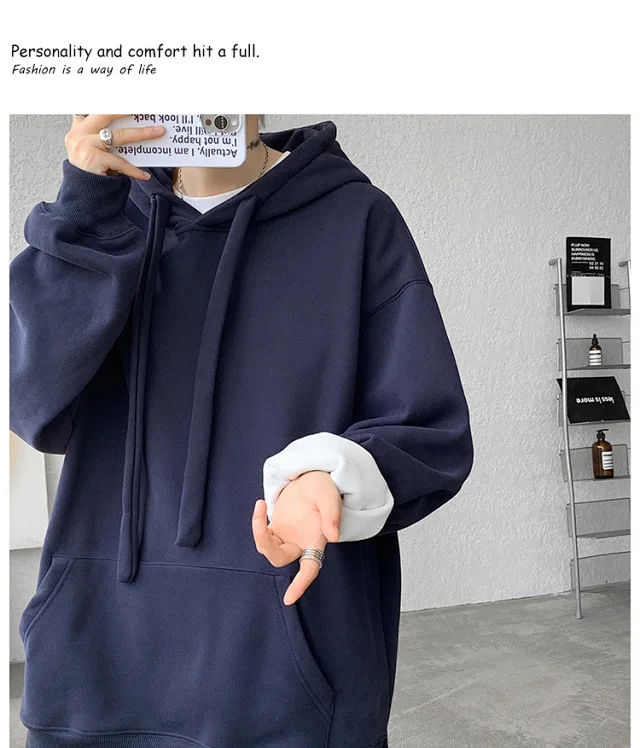 Men's 8XL Fleece Hoodie Heavyweight Detail