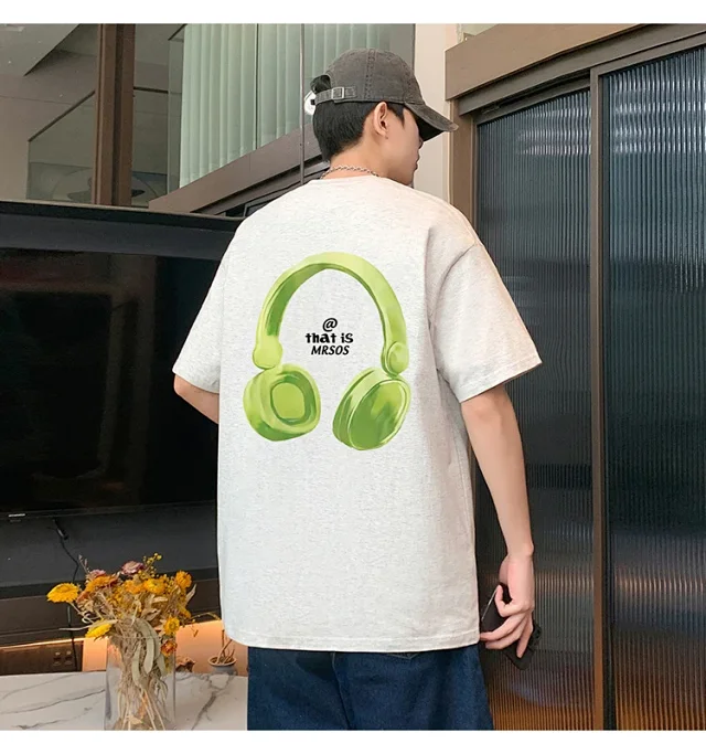 Oversized Men's Cotton Short Sleeve Tee Detail