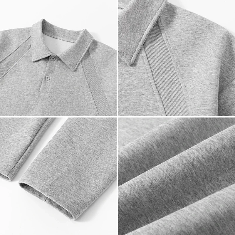 Men's Ash Grey Deconstructed Boxy Polo