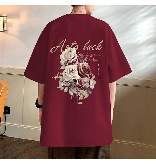 Men's New Summer Oversized Cotton T-Shirt Detail