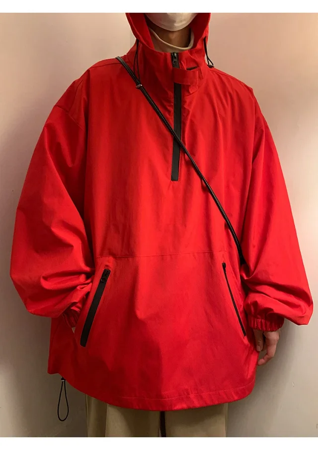 Men's & Youth Hooded Half-Zip Windbreaker Detail