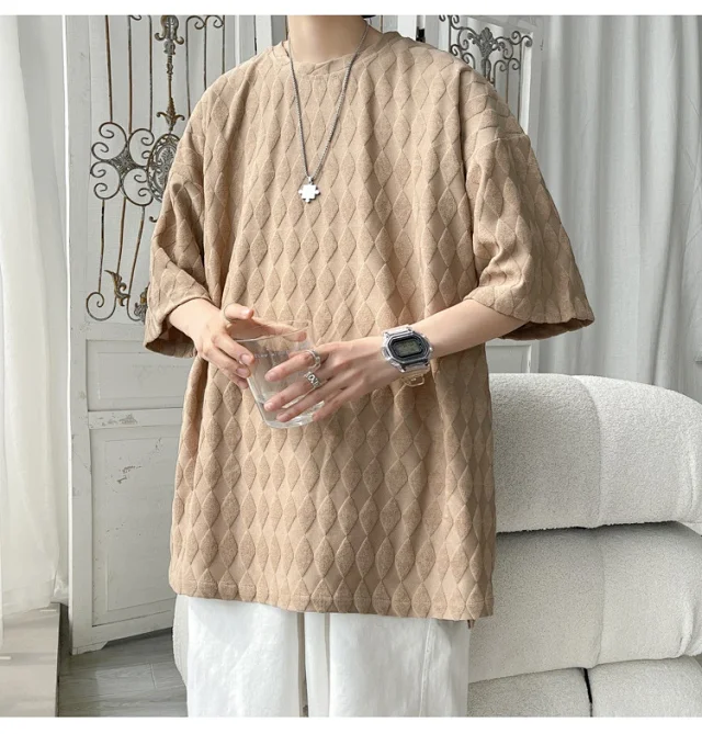 Men's Cooling Silk Jacquard Stretch Tee Detail