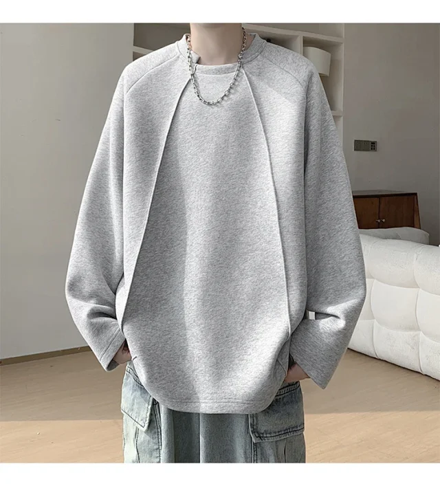 American Men's Long Sleeve Deconstructed Tee Detail