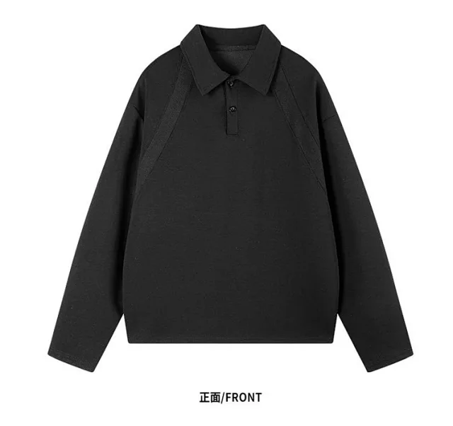 Men's Ash Grey Deconstructed Boxy Polo Detail