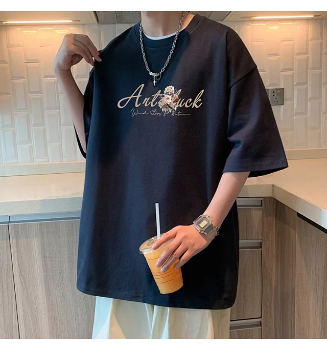 Men's New Summer Oversized Cotton T-Shirt Detail