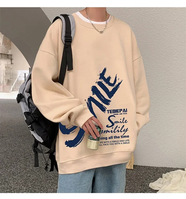 Men's Vintage Loose Fit Crew Neck Detail