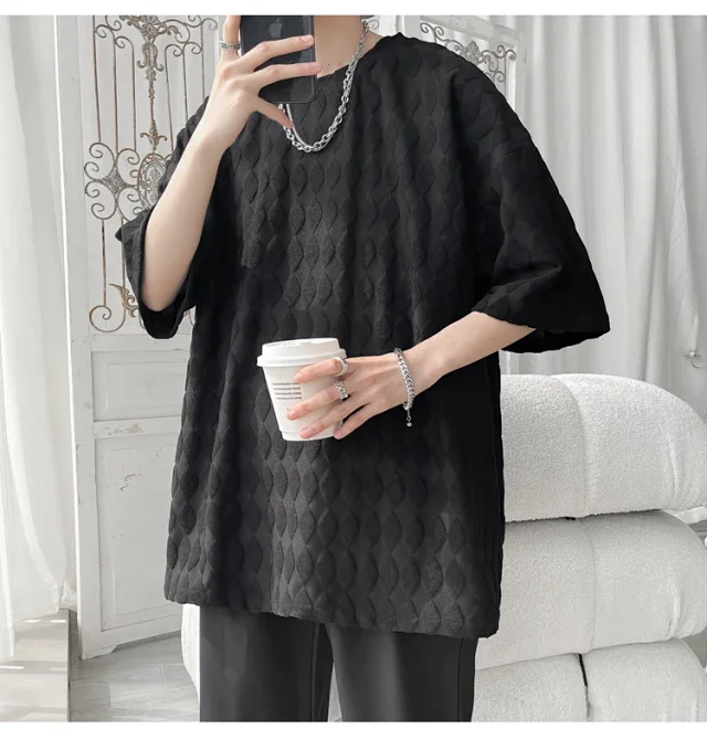 Men's Cooling Silk Jacquard Stretch Tee Detail