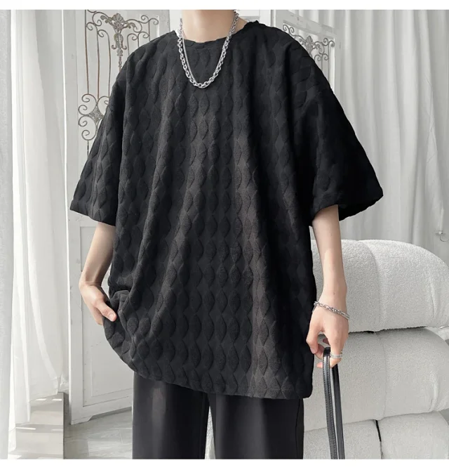Men's Cooling Silk Jacquard Stretch Tee Detail