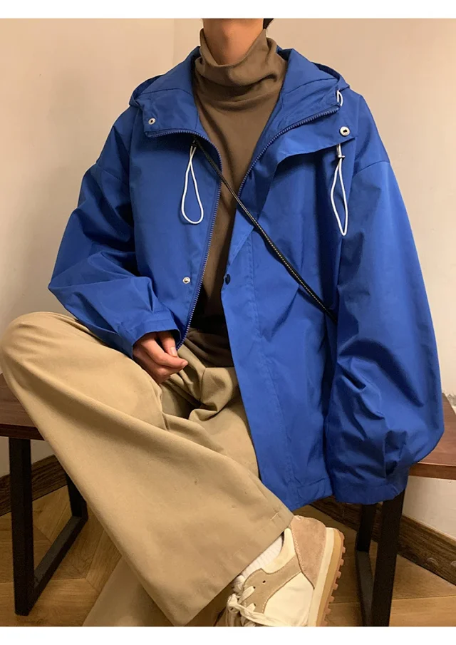 Autumn/Winter Men's HK Loose Casual Hooded Jacket Detail