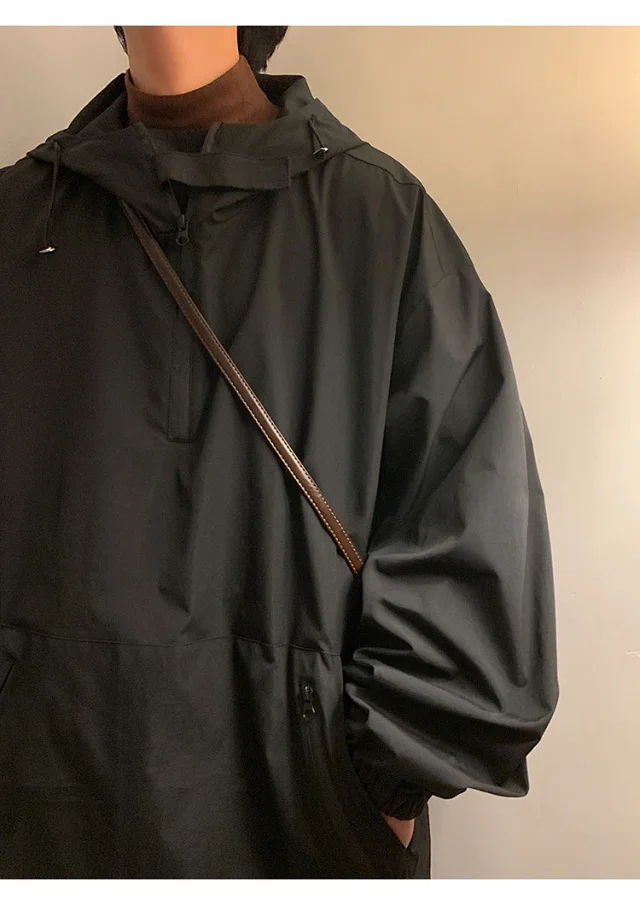 Men's & Youth Hooded Half-Zip Windbreaker Detail