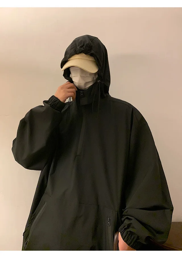 Men's & Youth Hooded Half-Zip Windbreaker Detail