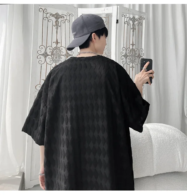 Men's Cooling Silk Jacquard Stretch Tee Detail