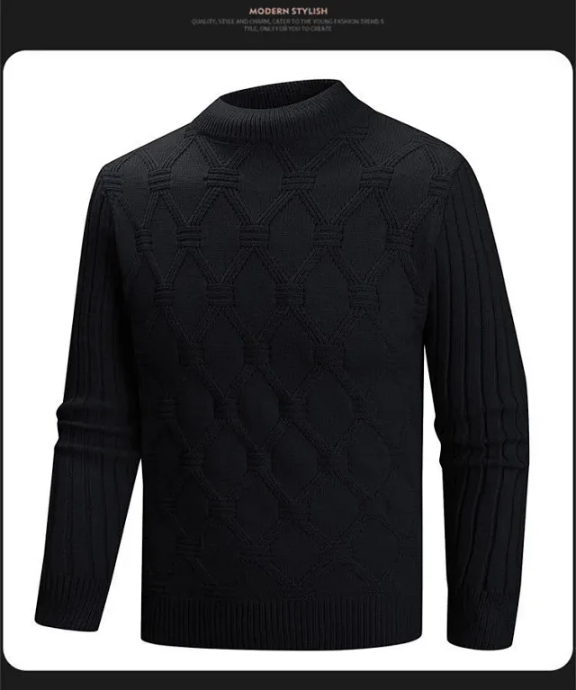 Teen Men's Soft Cable Pullover Detail