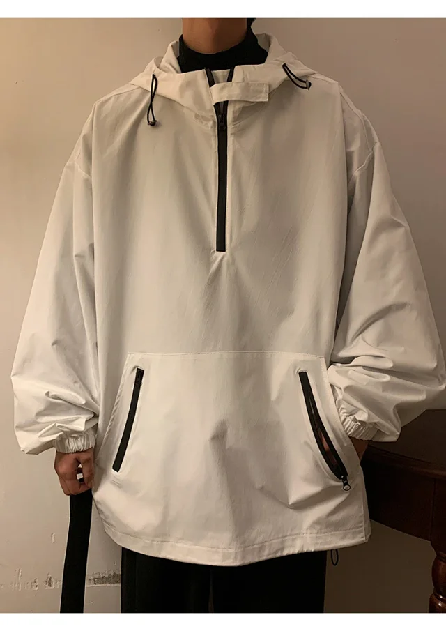 Men's & Youth Hooded Half-Zip Windbreaker Detail