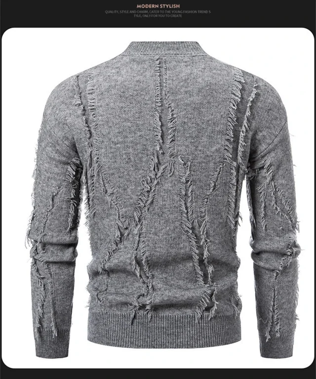 Men's Tassel Sweater Autumn Winter Casual Detail