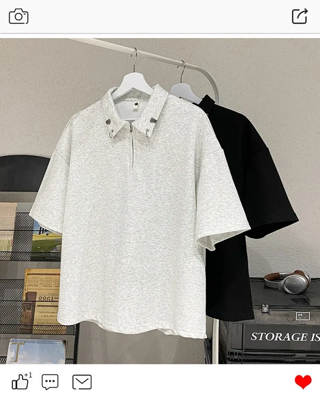 Men's Heavyweight Half-Zip Cleanfit Polo Detail