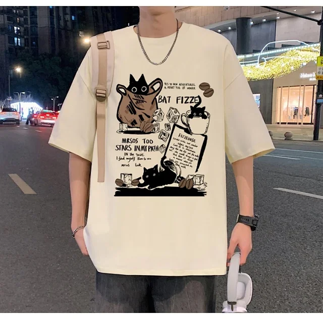 Men's Heavyweight Cotton Cartoon Youth Tee Detail