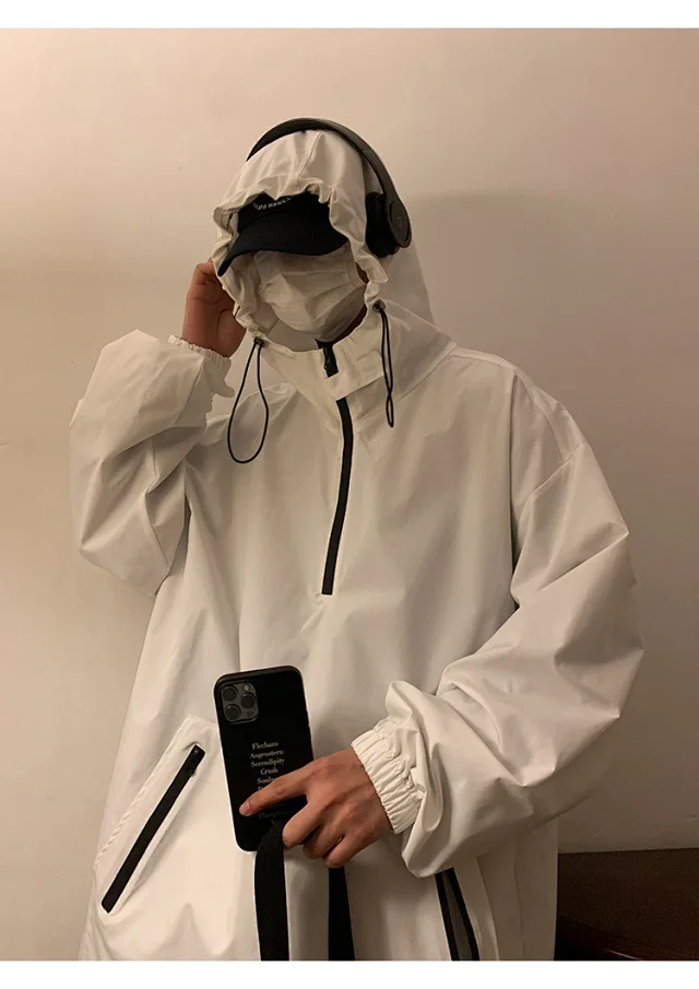 Men's & Youth Hooded Half-Zip Windbreaker Detail