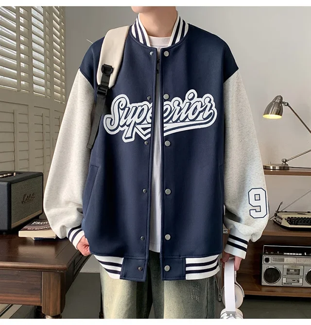 Men's Stand-Collar Single-Breasted Cardigan Detail