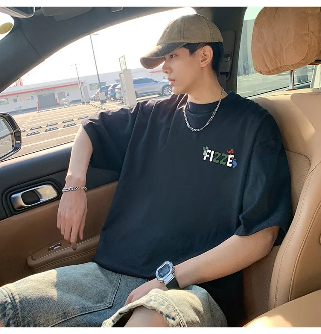 Men's Heavyweight Cotton Loose Fit Tee Detail