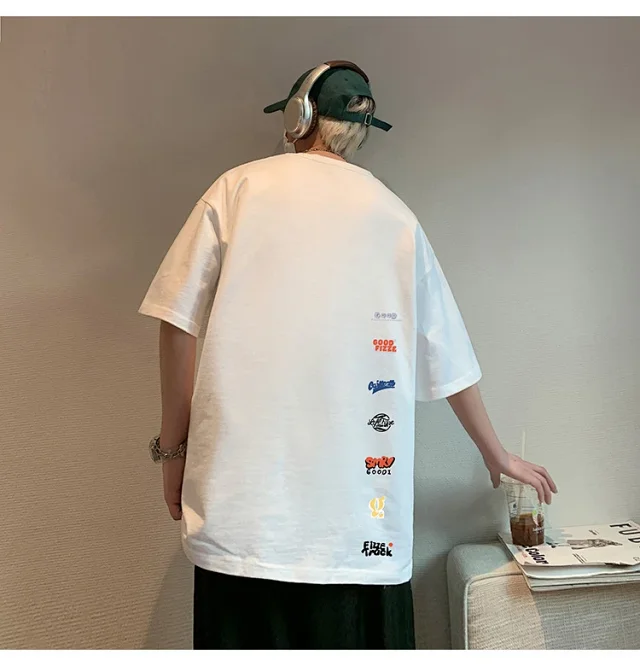 Men's Summer Oversize Round Neck Tee Detail
