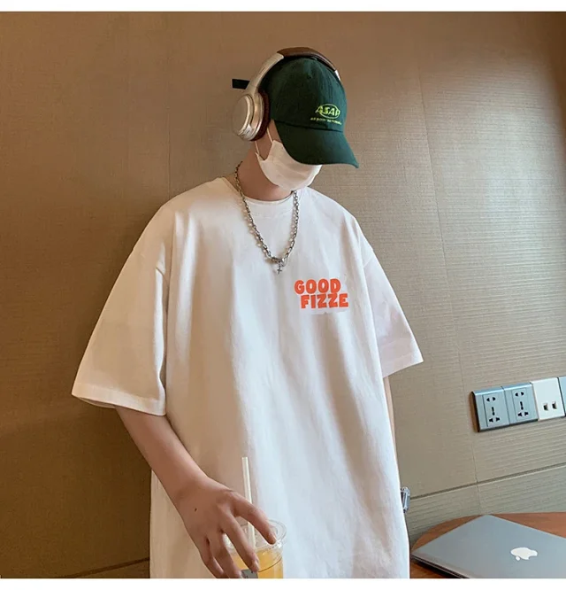 Men's Summer Oversize Round Neck Tee Detail