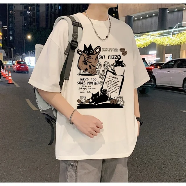 Men's Heavyweight Cotton Cartoon Youth Tee Detail