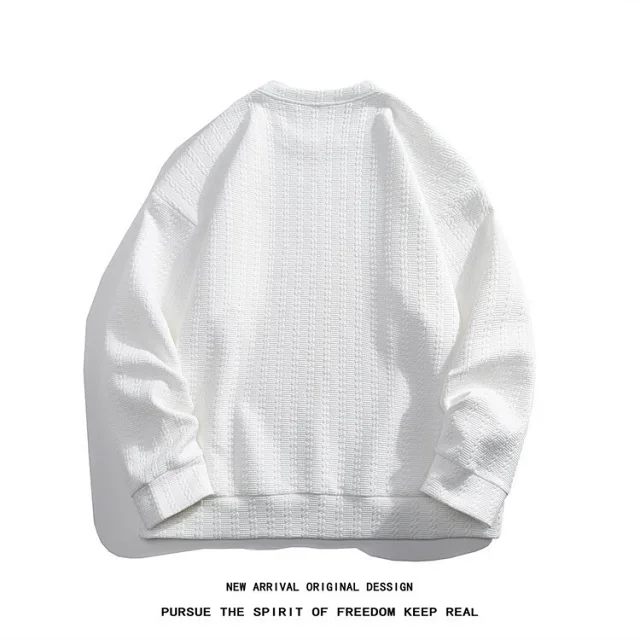 Men's Long Sleeve Textured Vintage Sweatshirt Detail