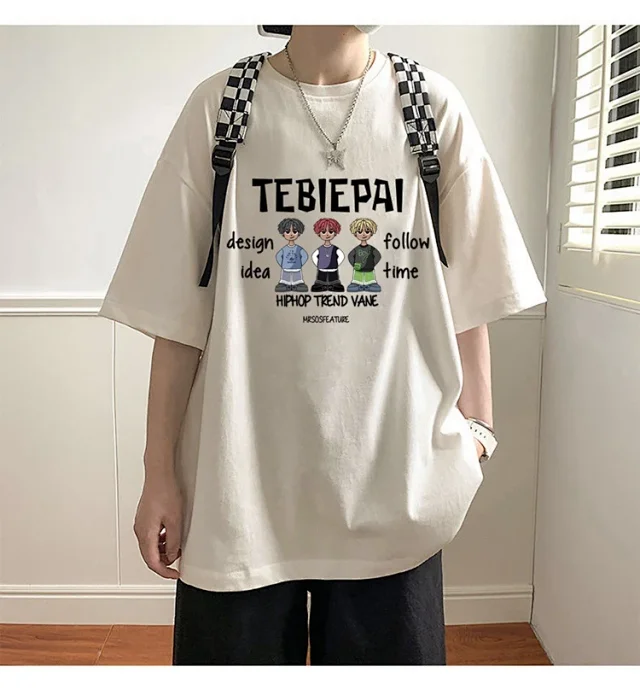 Men's Cotton Loose-Fit Sport T-Shirt Summer Detail