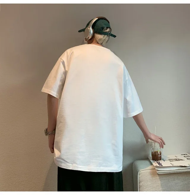 Men's Cotton Loose-Fit Sport T-Shirt Summer Detail