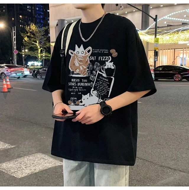 Men's Heavyweight Cotton Cartoon Youth Tee Detail