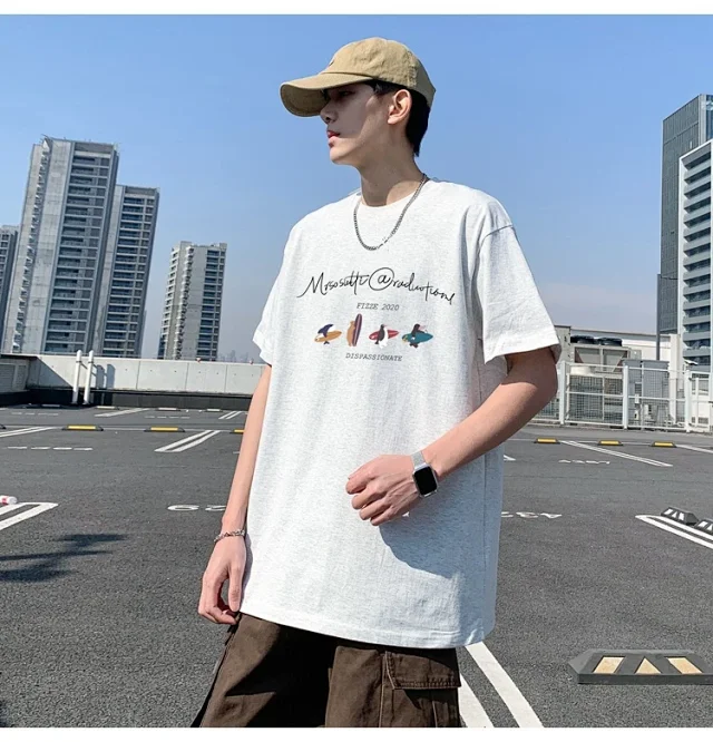 Men's Summer Trendy Oversized Cotton Tee Detail
