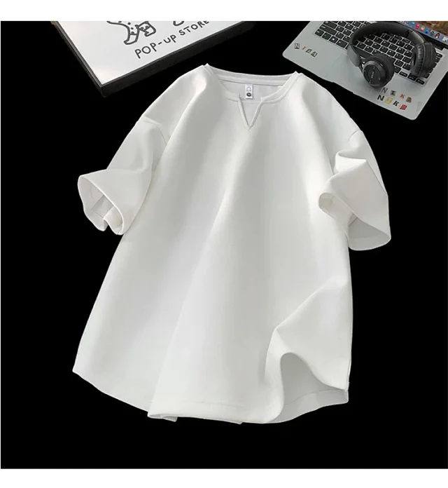 Men's Mock Two-Piece V-Neck Heavyweight Tee Detail