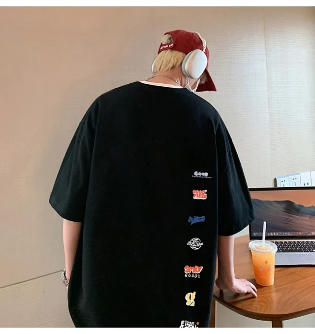 Men's Summer Oversize Round Neck Tee Detail