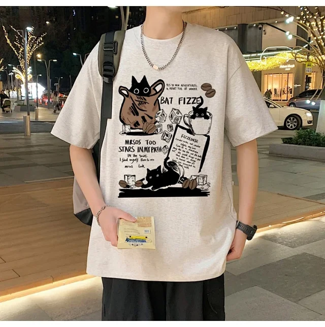 Men's Heavyweight Cotton Cartoon Youth Tee Detail