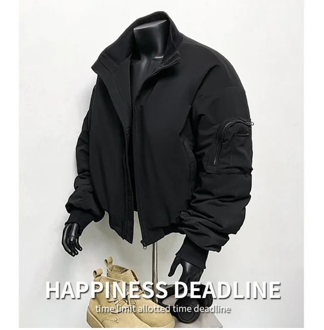 Men's Clean Fit Short Bomber Jacket Detail