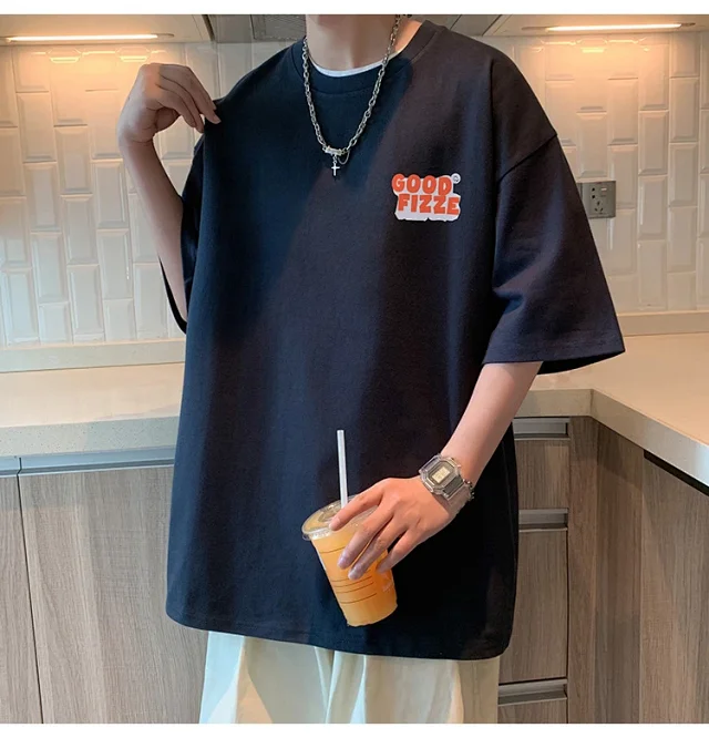 Men's Summer Oversize Round Neck Tee Detail