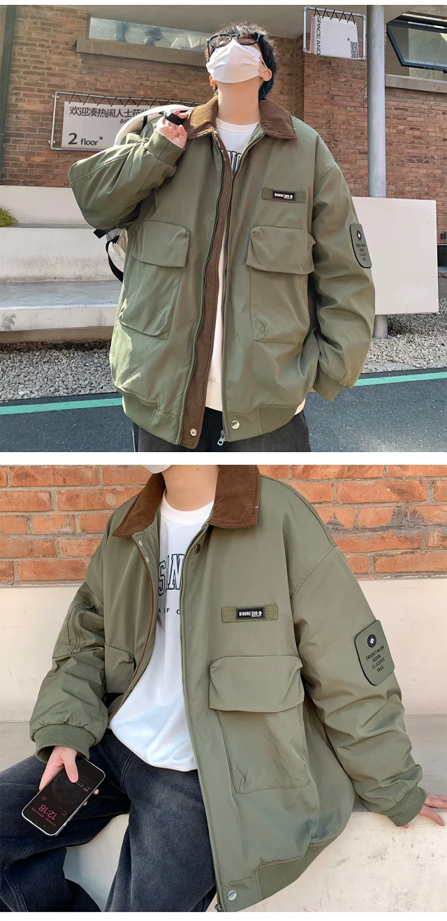 Retro Japanese Workwear Cotton Coat Detail